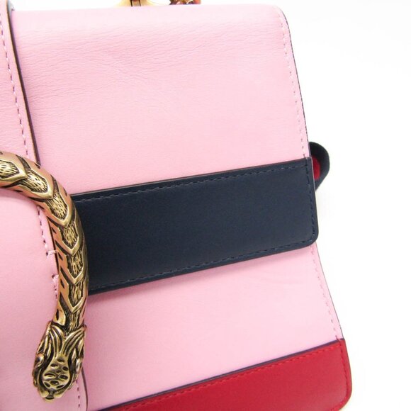 GUCCI Pink Leather Bamboo Shoulder Bag - Picture 6 of 16